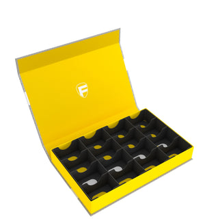 Feldherr Magnetic Box yellow for Trading Cards - 16 compartments - 3D-printed insert for sorting