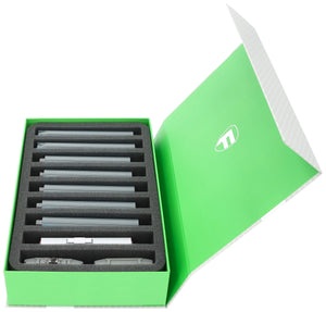 Feldherr Magnetic Box zielony dla modeli lokomotyw kolejowych, wagonów i pojazdów - 9 gniazd dla N Gauge - pionowy