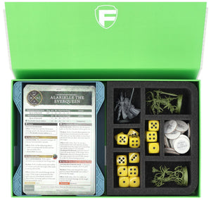 Feldherr Boîte magnétique verte pour Warhammer Age of Sigmar : Cartes Warscroll (grande) + figurines + accessoires