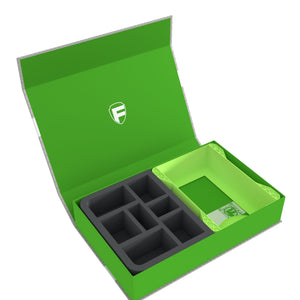 Feldherr Boîte magnétique verte pour Warhammer Age of Sigmar : Cartes Warscroll (grande) + figurines + accessoires