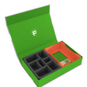 Feldherr Magnetbox grün für Warhammer Age of Sigmar: Schriftrollenkarten (groß) + Miniaturen + Zubehör