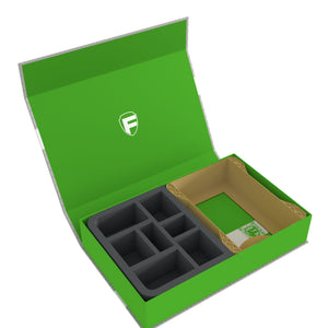 Feldherr Magnetbox grün für Warhammer Age of Sigmar: Schriftrollenkarten (groß) + Miniaturen + Zubehör