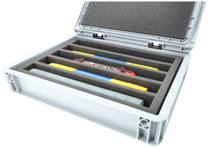 Feldherr Eurobox 40x30 Zestaw do modeli kolejowych - skala H0 - 5 przedziałów - wkładka piankowa do przechowywania w pozycji pionowej