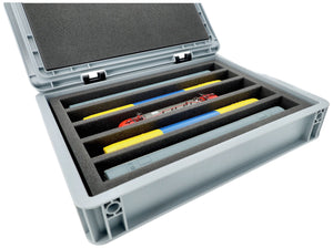 Feldherr Eurobox 40x30 Zestaw do modeli kolejowych - skala H0 - 5 przedziałów - wkładka piankowa do przechowywania w pozycji pionowej