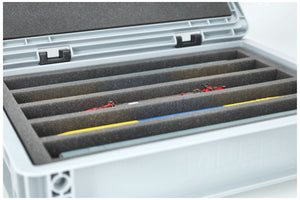 Feldherr Eurobox 40x30 Zestaw do modeli kolejowych - skala H0 - 5 przedziałów - wkładka piankowa do przechowywania w pozycji pionowej