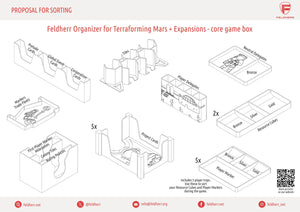 Feldherr Organizer Insert für Terraforming Mars + Erweiterungen - Grundspielbox