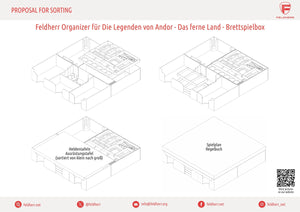 Feldherr Organizer Insert für Die Legenden von Andor: Das ferne Land - Brettspielbox