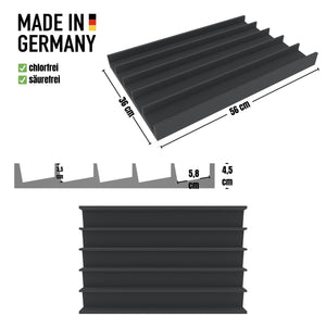 EUMFQFA02 560 mm x 360 mm x 45 mm Spur H0 PanoramaLiege - quer 5 Stege für Eurobehälter 60 x 40
