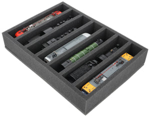 DD065A004 Inserto de espuma Feldherr para maquetas de trenes - escala 00 - 7 compartimentos - para almacenamiento vertical