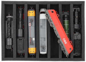 DD065A003 Feldherr foam insert for model railway - H0 scale - 7 compartments - for upright storage