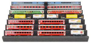 KN030A01 Feldherr Zugliege 360 mm x 270 mm per il modellismo ferroviario - Scartamento N - 7 scomparti