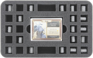 HS030MD09 Bandeja de espuma de 30 mm de tamaño medio 24 recortes cuadrados más ranura para tarjetas para Massive Darkness