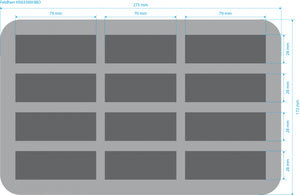 HS035I003BO 35 mm Half-Size Schaumstoffeinlage mit 12 Fächern