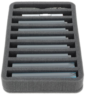 HS040A042 foam tray N Gauge - vertical - 9 slots for model railway locomotives, wagons and vehicles