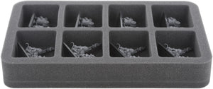 HS040BF02BO Bandeja de espuma de 40 mm de tamaño medio con 8 compartimentos