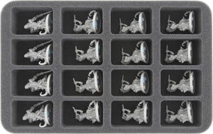 HS040BF05BO Bandeja de espuma de 40 mm de tamaño medio con 16 ranuras