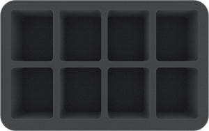 HS050BF02BO 50 mm Half-Size foam tray with 8 compartments