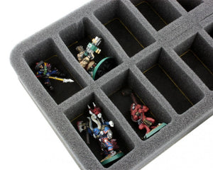 HS050WH20 Vassoio per figure a mezza misura da 50 mm con 16 fessure