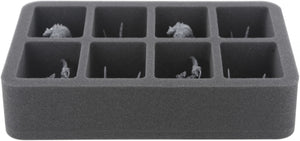 HS060BF02BO Plateau en mousse pour figurines demi-taille avec 8 grandes découpes