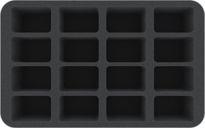 HS060BF05BO Plateau en mousse 60 mm Half-Size avec 16 compartiments