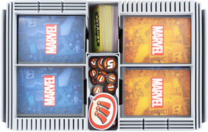 Feldherr Half-Size Case 50 + Organizer Insert Trays + Dashboard für Marvel Champions: Das Kartenspiel - Karten + Spielmaterial