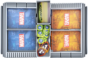 Feldherr Half-Size Case 50 + Organizer Insert Trays + Dashboard für Marvel Champions: Das Kartenspiel - Karten + Spielmaterial