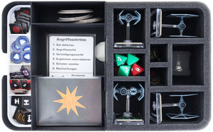 Feldherr Half-Size Valigetta 50 con vassoi Vassoio per schuma e Organizer Insert per Star Wars: X-Wing - miniature + accessori