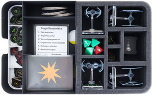 Feldherr Half-Size Valigetta 50 con vassoi Vassoio per schuma e Organizer Insert per Star Wars: X-Wing - miniature + accessori