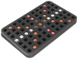 HSLN025BO 25 mm Half-Size vassoio in gommapiuma 25 mm Half-Size con 77 scomparti