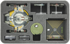 Feldherr Magnetbox grün für Star Wars X-WING Shadow Caster, 2 Raumschiffe und Zubehör