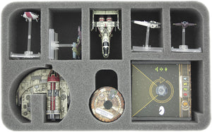 Feldherr Magnetbox grün für Star Wars X-WING Vollstrecker Eins, 5 Raumschiffe und Zubehör