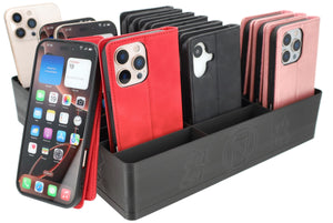 Feldherr Klassensatz Handyparkplatz XL für Schulen und Ausbildungsbetriebe - 33 Fächer für große Smartphones und Klapphüllen