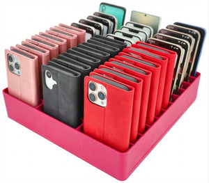 Feldherr Klassensatz Handyparkplatz XL für Schulen und Ausbildungsbetriebe - 33 Fächer für große Smartphones und Klapphüllen