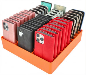 Feldherr Klassensatz Handyparkplatz XL für Schulen und Ausbildungsbetriebe - 33 Fächer für große Smartphones und Klapphüllen