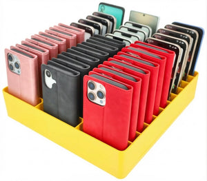 Feldherr Klassensatz Handyparkplatz XL für Schulen und Ausbildungsbetriebe - 33 Fächer für große Smartphones und Klapphüllen