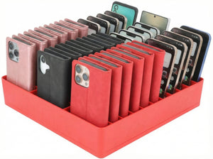 Feldherr Klassensatz Handyparkplatz XL für Schulen und Ausbildungsbetriebe - 33 Fächer für große Smartphones und Klapphüllen