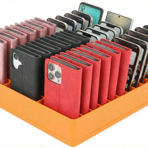 Feldherr Klassensatz Handyparkplatz XL für Schulen und Ausbildungsbetriebe - 33 Fächer für große Smartphones und Klapphüllen