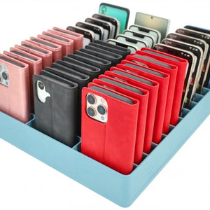 Feldherr Klassensatz Handyparkplatz XL für Schulen und Ausbildungsbetriebe - 33 Fächer für große Smartphones und Klapphüllen