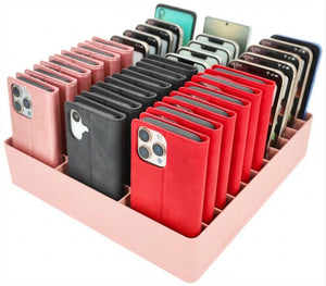 Feldherr Klassensatz Handyparkplatz XL für Schulen und Ausbildungsbetriebe - 33 Fächer für große Smartphones und Klapphüllen