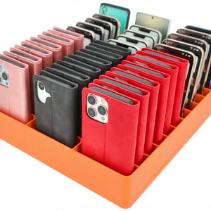 Feldherr Klassensatz Handyparkplatz XL für Schulen und Ausbildungsbetriebe - 33 Fächer für große Smartphones und Klapphüllen