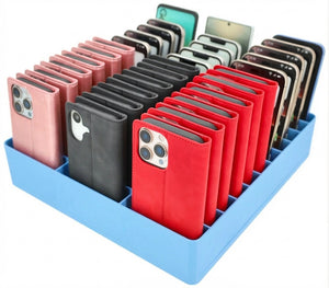 Feldherr Klassensatz Handyparkplatz XL für Schulen und Ausbildungsbetriebe - 33 Fächer für große Smartphones und Klapphüllen