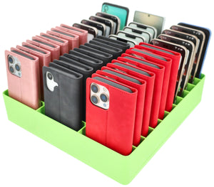 Feldherr Klassensatz Handyparkplatz XL für Schulen und Ausbildungsbetriebe - 33 Fächer für große Smartphones und Klapphüllen