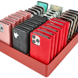 Feldherr Klassensatz Handyparkplatz XL für Schulen und Ausbildungsbetriebe - 33 Fächer für große Smartphones und Klapphüllen