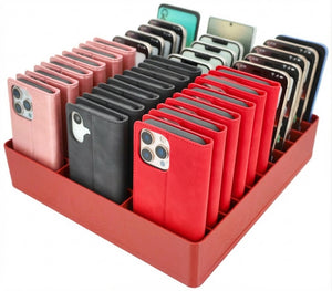 Feldherr Klassensatz Handyparkplatz XL für Schulen und Ausbildungsbetriebe - 33 Fächer für große Smartphones und Klapphüllen