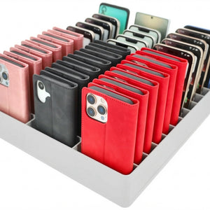 Feldherr Klassensatz Handyparkplatz XL für Schulen und Ausbildungsbetriebe - 33 Fächer für große Smartphones und Klapphüllen