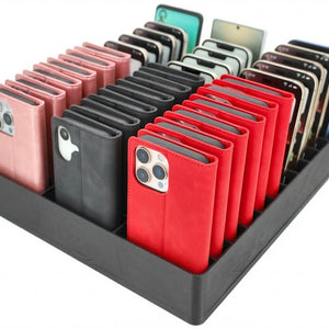 Feldherr Klassensatz Handyparkplatz XL für Schulen und Ausbildungsbetriebe - 33 Fächer für große Smartphones und Klapphüllen