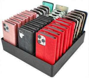 Feldherr Klassensatz Handyparkplatz XL für Schulen und Ausbildungsbetriebe - 33 Fächer für große Smartphones und Klapphüllen