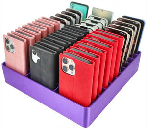 Feldherr Klassensatz Handyparkplatz XL für Schulen und Ausbildungsbetriebe - 33 Fächer für große Smartphones und Klapphüllen