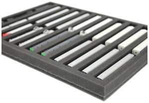 IU030A001 Inserto de espuma Feldherr para maquetas de trenes - escala Z - 11 compartimentos - para almacenamiento horizontal