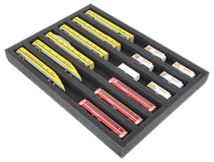IU035A002 Feldherr foam insert for model railway - N scale - 6 compartments - for horizontal storage